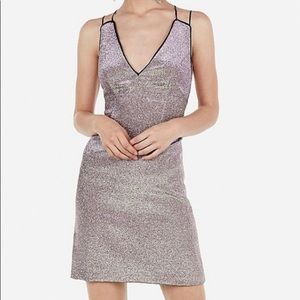 Gorgeous Express Gold/Purple Shimmer Mini Dress